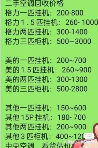 一匹空调回收卖多少钱一台-第5张图片